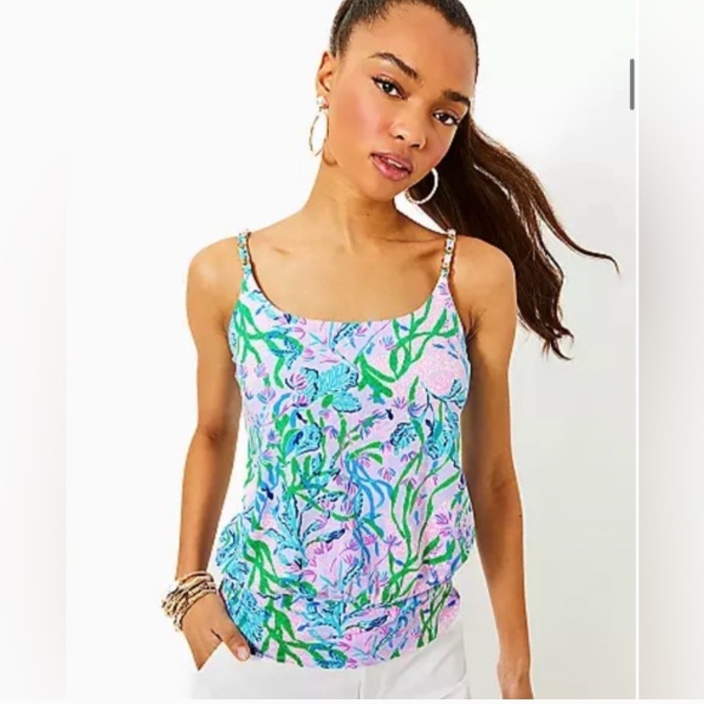 NWTs Lilly Pultizer Cannavale Knit Top Size XL Multi Seacret Escape